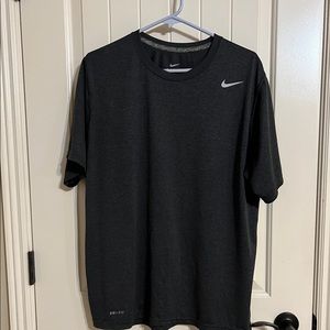 Nike Shirt Mens Size Large Dri Fit Charcoal Pullover Regular Short Sleeve